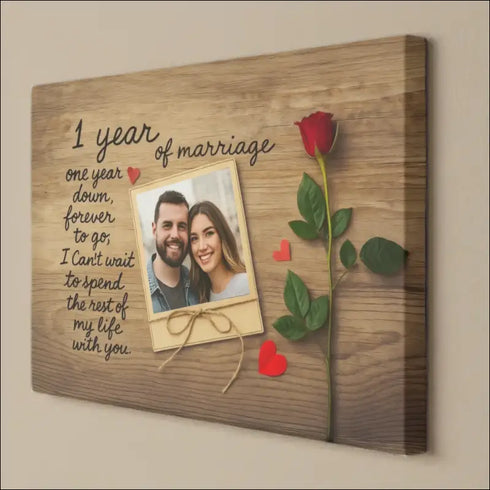 Personalized anniversary canvas print for couples celebrating their one year together